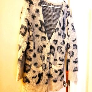 Free people animal print cardigan